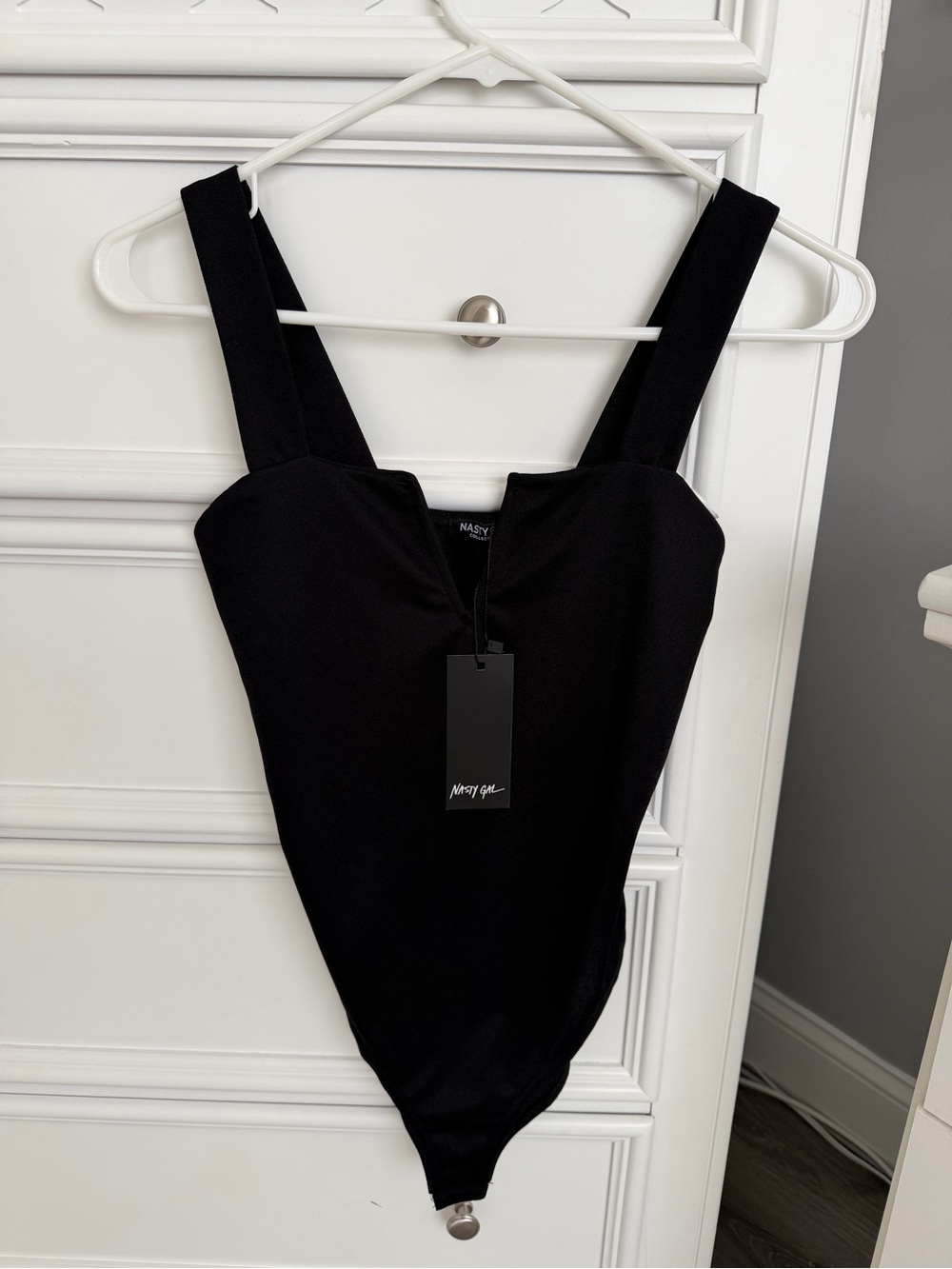 NWT Nasty Gal Black Leotard Tank Top Size 8